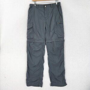 Columbia Pants Mens 32x32 Gray Omni Shade Convertible Cargo Hiking Outdoor Trail